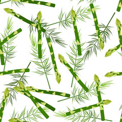 A seamless pattern of Asparagus. vector illustration. vegetable background.