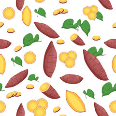 A seamless pattern of sweet potato or jams. vector illustration.