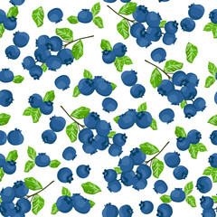 A seamless pattern of Billberry seamless pattern, vector background.