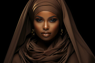 Portrait of a black woman in a veil