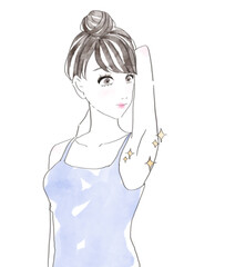 脇の毛が綺麗になって喜ぶ女性