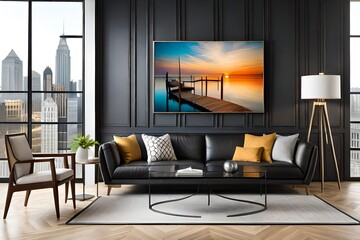 Capture the essence of Artistic Contemporary design, highlighting bold colors and captivating artwork