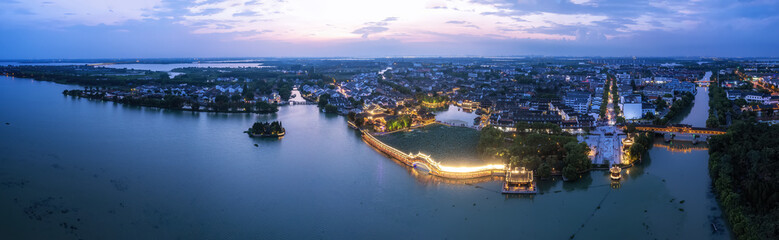 Aerial photography of Jinxi Ancient Town in China