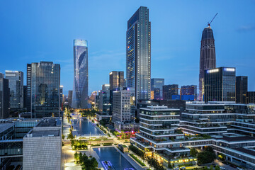 Fototapeta premium Aerial photography of modern urban architectural landscape of Ningbo, China