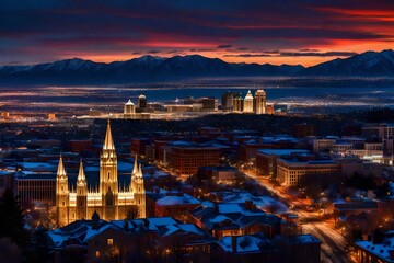 city skyline ,Panorama of Salt Lake City 