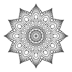 Circle patterns mandala for Henna, Mehndi, tattoos, decorating decorative ornaments in ethnic oriental style, coloring book pages, flower mandalas
