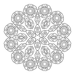 Circle patterns mandala for Henna, Mehndi, tattoos, decorating decorative ornaments in ethnic oriental style, coloring book pages, flower mandalas