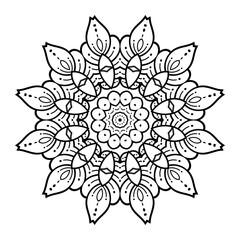 Circle patterns mandala for Henna, Mehndi, tattoos, decorating decorative ornaments in ethnic oriental style, coloring book pages, flower mandalas