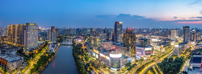 Fototapeta premium Aerial photography of modern urban architectural landscape of Ningbo, China
