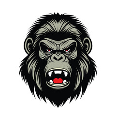 A logo of a angry monkey head, 
