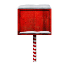 Digital png illustration of snow covered wooden signpost on transparent background © vectorfusionart