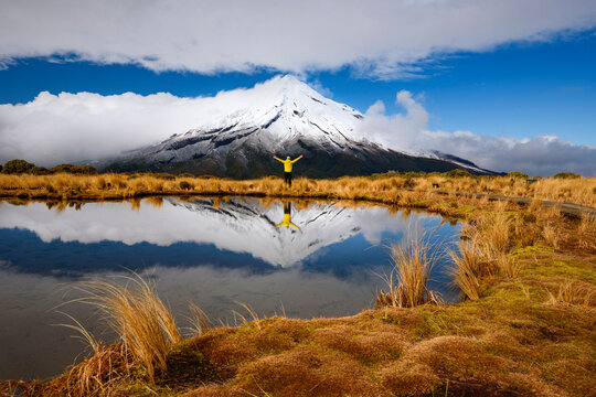 Winter view of Mt. Taranaki (Mt. Egmont), New Zealand