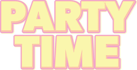 Digital png illustration of party time text on transparent background