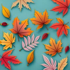 seamless background with autumn leaves