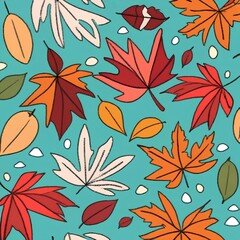 seamless background with autumn leaves