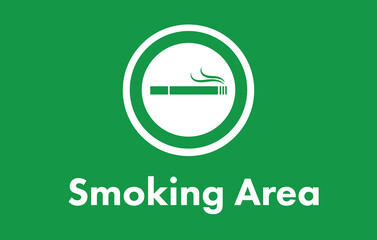 Digital png illustration of green sign with smoking area text on transparent background