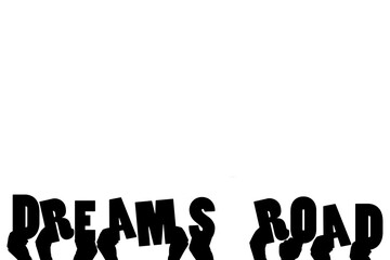 Obraz premium Digital png illustration of hands holding dreams road text on transparent background