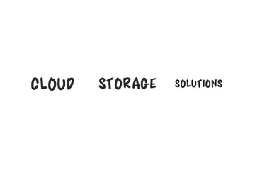 Naklejka na ściany i meble Digital png illustration of cloud storage solutions text on transparent background