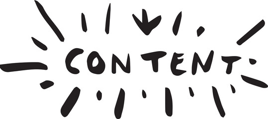 Digital png illustration of content text on transparent background