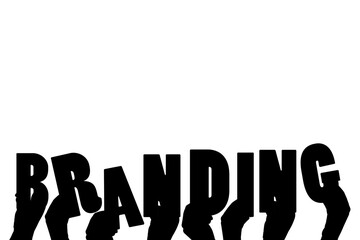 Obraz premium Digital png illustration of hands holding branding text on transparent background