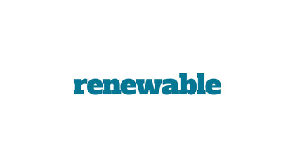 Digital png illustration of renewable text in blue on transparent background