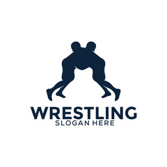Wrestling logo template, Wrestling Sport logo vector template