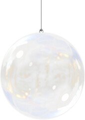 Digital png illustration of clear glass christmas bauble on transparent background