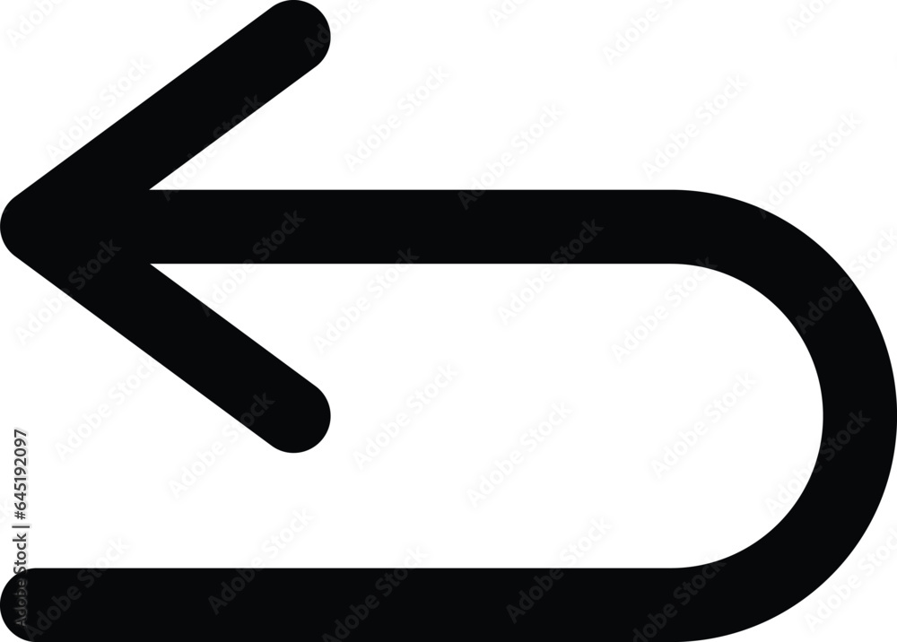 Poster return icon vector isolated on white background . left return icon