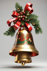 Bell And Christmas Ornaments Red Christmas Bells on White Background Red Bowling Ball Christmas Ornament