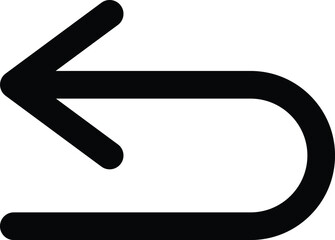 Return icon vector isolated on white background . Left return icon