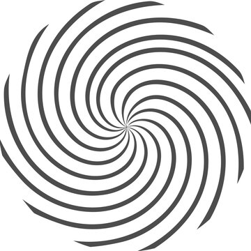 Digital png illustration of radiating black spiral lines on transparent background