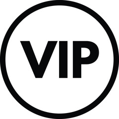 Vip icon in a circle isolated on white background . Vector