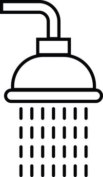 recommend clip art: Line shower icon vector isolated on white background . 