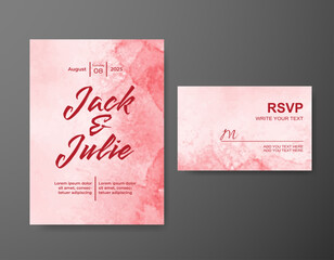Wedding invitation with abstract watercolor background