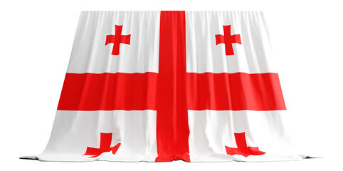 Georgian Flag Curtain in 3D Rendering Celebrating Georgia's Rich Heritage