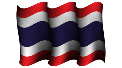 thailand realistic waving flag design vector illustration