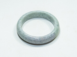 Natural jade gemstone jewelry on white background