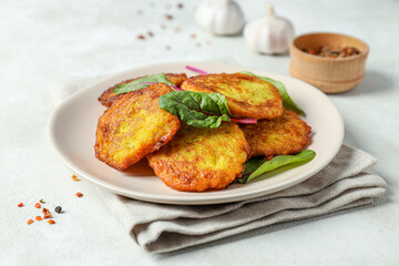 Lunch tasty food concept - delicious hash browns