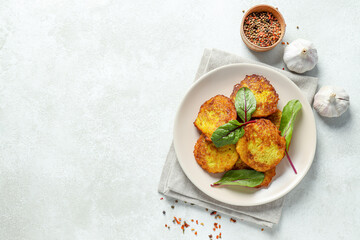 Lunch tasty food concept - delicious hash browns