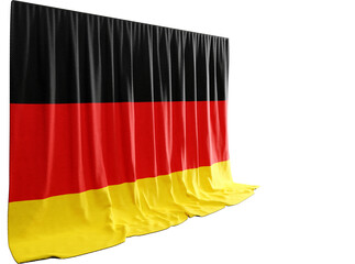 German Flag Curtain in 3D Rendering Germany's Resilient Spirit