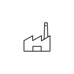 Factory Simple line icon. Stroke pictogram. Isolated vector illustration on a white background. Premium quality symbol. Vector sign for mobile applications and websites.