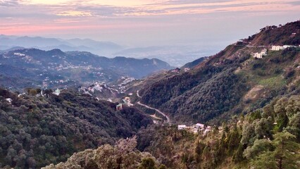 sunset in the mountains