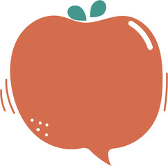 Red apple speech bubble balloon icon sticker memo keyword planner text box banner, flat png transparent element design