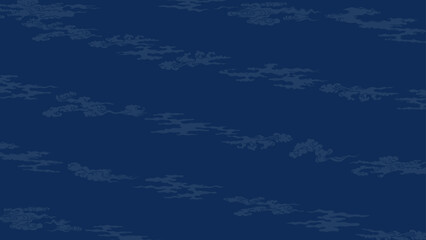 紺色の和風つらなる雲デザイン背景