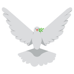 peace dove illustration with olive branch