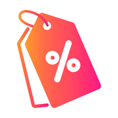 Percent discount icon, shopping tag colorful icon, discount coupon vector, discount tag icon, special offer tag icon isolated on white background.