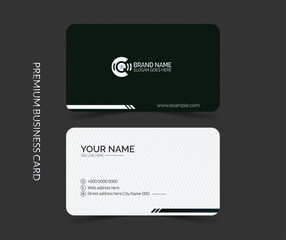 Dark and white business card template design