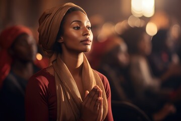 Silent Prayer During a Community Festival - Prayer Hands - Faith and Devotion - AI Generated