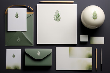 Ecological and elegant mock-up for sustainable branding of a brand