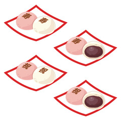 紅白まんじゅう　敷紙　セット